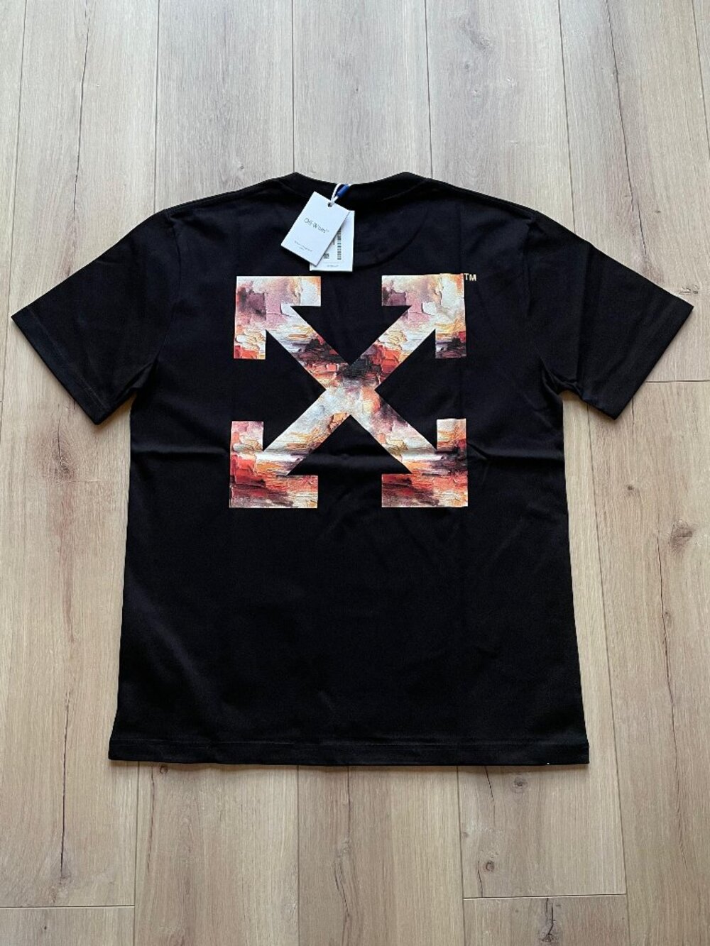 Large Off-White Men's Black Cotton New T-Shirt Relaxed Fit